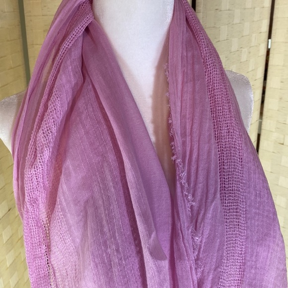 PINK LILAC SHEER SUMMER INFINITY SCARF - BARBIECORE GUC - Picture 4 of 6